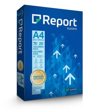 Papel Sulfite A4 75 g Report – Caixa com 10 pacotes – 500 folhas por pacote