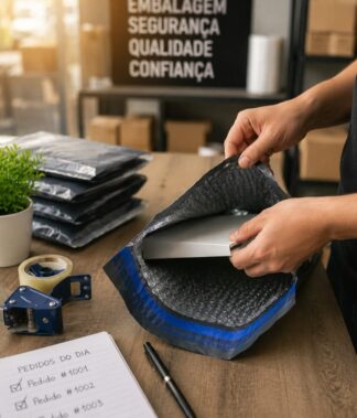 Envelope de Segurança Eco com Bolha – 13 × 25 cm – 100 unidades
