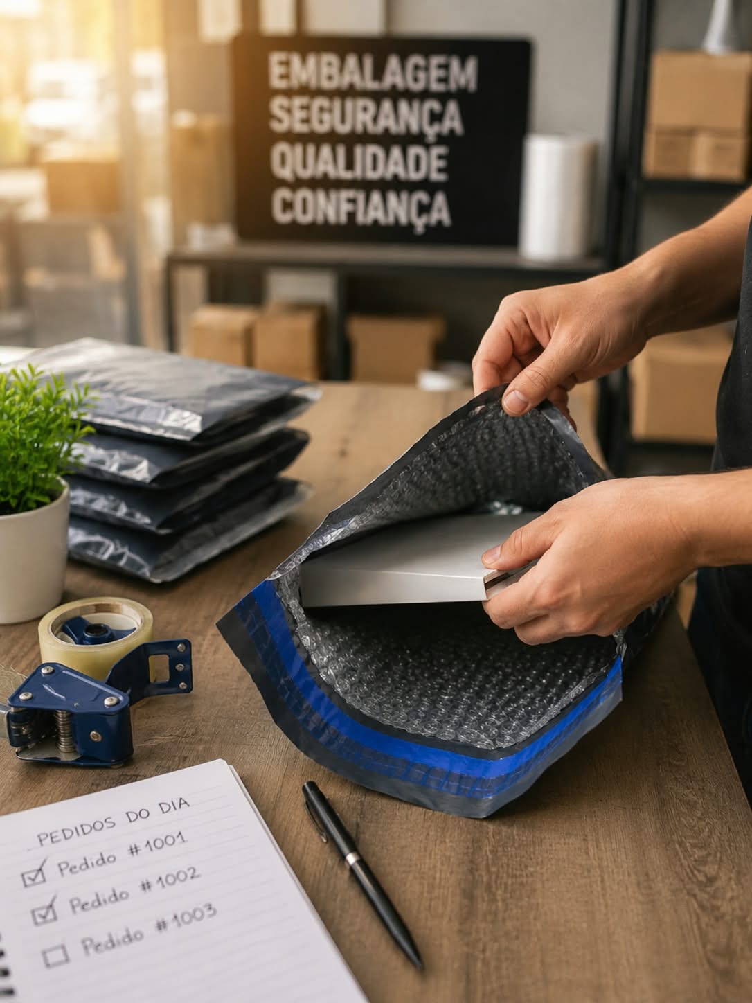 Envelope de Segurança Eco com Bolha – 19 × 25 cm – 100 unidades